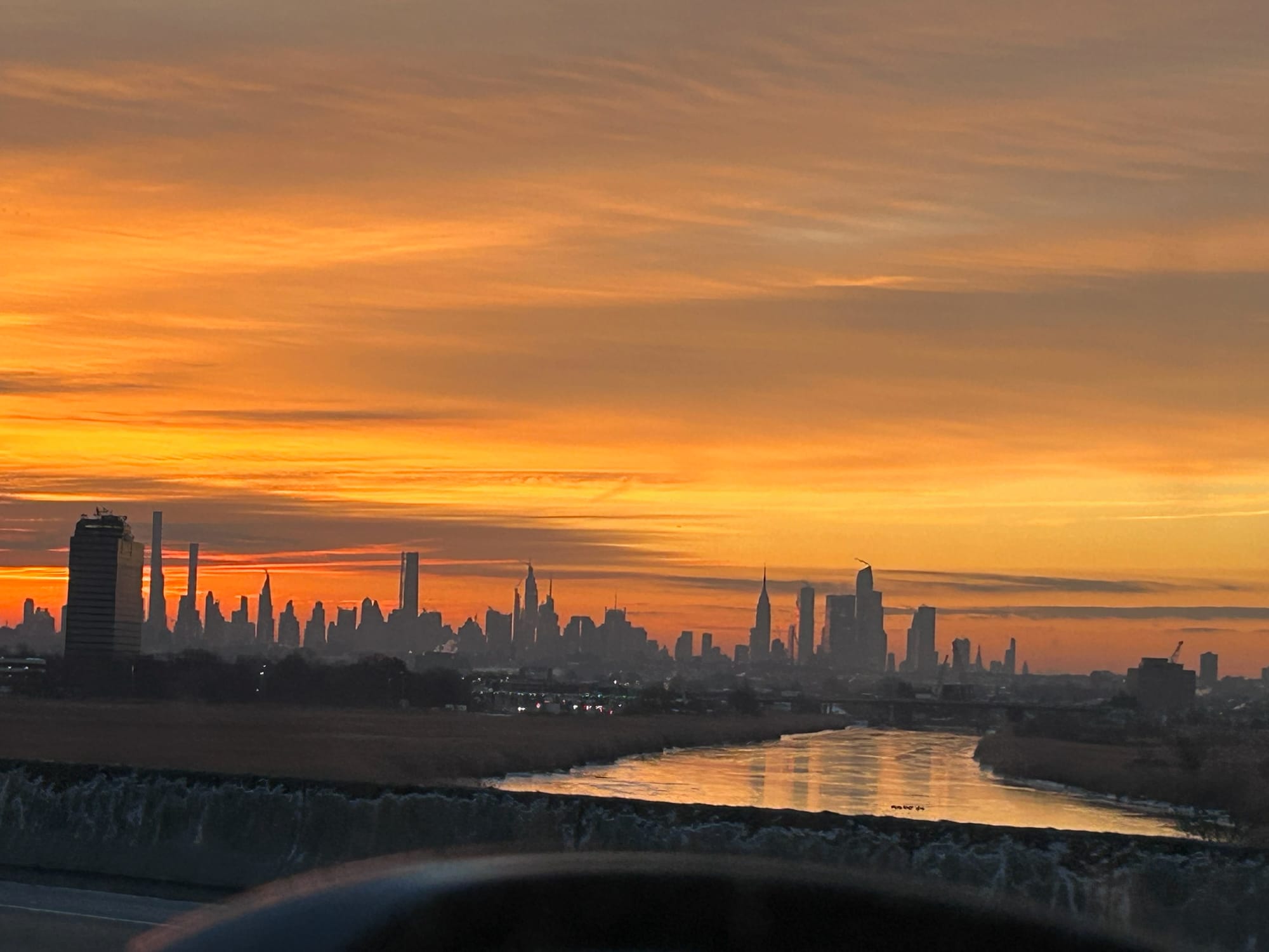 Sunrise over New York City.